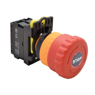 Tracon NYG3-ETLR Nouzové tlačítko, podsvícené s aretací, červené 1×NC, 5A/230V AC-15, 40mm, IP65, LED 230V AC/DC