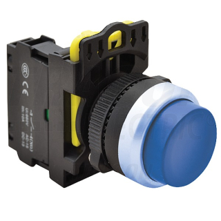 Tracon NYG3-HB Vystouplé tlačítko, modré 1×NO, 5A/230V AC-15, IP65