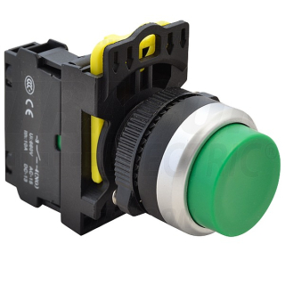 Tracon NYG3-HG Vystouplé tlačítko, zelené 1×NO, 5A/230V AC-15, IP65