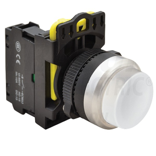 Tracon NYG3-HW Vystouplé tlačítko, bílé 1×NO, 5A/230V AC-15, IP65