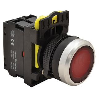 Tracon NYG3-LR Výstupní tlačítko, červené 1×NC, 5A/230V AC-15, IP65, LED 230V AC/DC