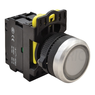 Tracon NYG3-LW Výstupní tlačítko, bílé 1×NO, 5A/230V AC-15, IP65, LED 230V AC/DC