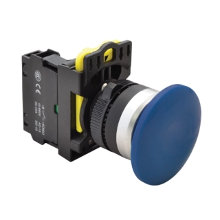 Tracon NYG3-MB Hřibové tlačítko, modré 1×NO, 5A/230V AC-15, 40mm, IP65