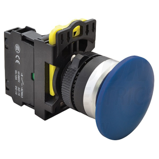 Tracon NYG3-MB Hřibové tlačítko, modré 1×NO, 5A/230V AC-15, 40mm, IP65