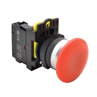 Tracon NYG3-MR Hřibové tlačítko, červené 1×NC, 5A/230V AC-15, 40mm, IP65