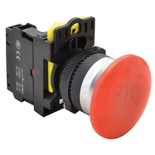 Tracon NYG3-MR Hřibové tlačítko, červené 1×NC, 5A/230V AC-15, 40mm, IP65