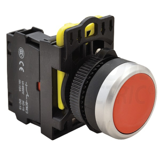 Tracon NYG3-R Klasické tlačítko, červené 1×NC, 5A/230V AC-15, IP65