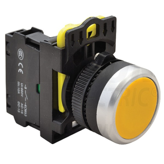 Tracon NYG3-Y Klasické tlačítko, žluté 1×NO, 5A/230V AC-15, IP65