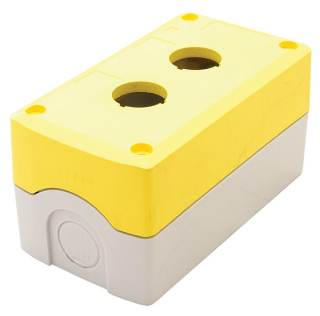 Tracon NYGD-2YE Krabicová sestava k tlačítkům žlutá, 2 d=22,5, IP65, 2×PG-13,5