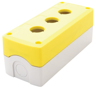 Tracon NYGD-3YE Krabicová sestava k tlačítkům žlutá, 3 d=22,5, IP65, 2×PG-13,5