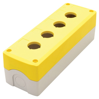 Tracon NYGD-4YE Krabicová sestava k tlačítkům žlutá, 4 d=22,5, IP65, 2×PG-13,5