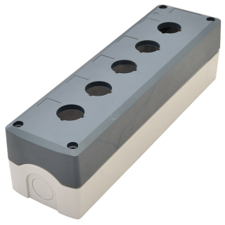 Tracon NYGD-5GR Krabicová sestava k tlačítkům šedá, 5 d=22,5, IP65, 2×PG-13,5