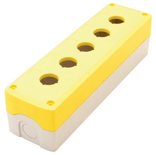 Tracon NYGD-5YE Krabicová sestava k tlačítkům žlutá, 5 d=22,5, IP65, 2×PG-13,5