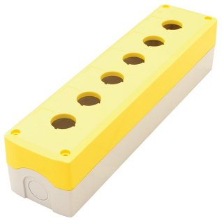 Tracon NYGD-6YE Krabicová sestava k tlačítkům žlutá, 6 d=22,5, IP65, 2×PG-13,5