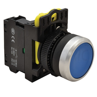 Tracon NYK3-B Klasický tlačítkový spínač modrý 1×NO, 5A/230V AC-15, IP65