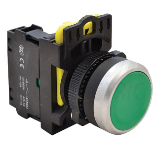 Tracon NYK3-G Klasický tlačítkový spínač zelený 1×NO, 5A/230V AC-15, IP65