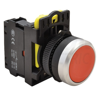 Tracon NYK3-R Klasický tlačítkový spínač červený 1×NC, 5A/230V AC-15, IP65