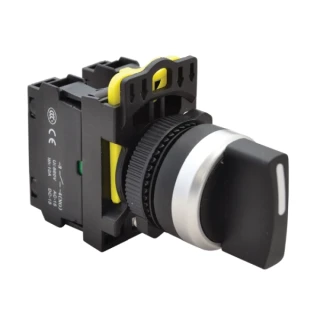 Tracon NYK3-S31BK Otočný spínač s páčkoutrojpolohový 2×NO, 5A/230V AC-15, IP65