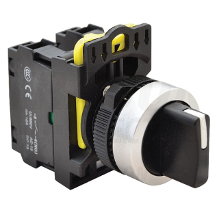 Tracon NYK3-S32BK Otočný spínač s páčkou,trojpols pruž. návratem zleva 2×NO, 5A/230V AC-15, IP65