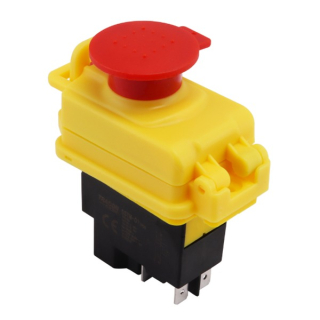 Tracon SSTM-01 Bezpečnostní tlačítko, hřibová hlavice 4PIN, 230VAC, 12A/AC3, IP54, 6,3×0,8