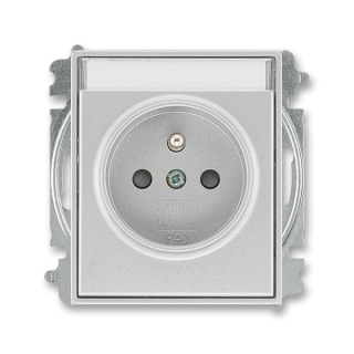 ABB 5519E-A02352 08, TIME Zásuvka jednonásobná, bezšroub., s pop.pol., titanová