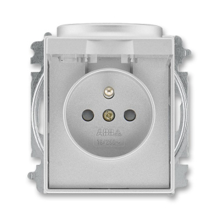 ABB 5519E-A02397 08, TIME Zásuvka jednonásobná, s víčkem,bezšroub., titanová