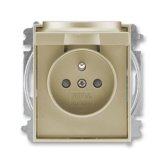 ABB 5519E-A02397 33, TIME Zásuvka jednonásobná, s víčkem, bezšroub., šampaňská