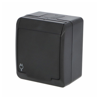 Famatel 5321-09 GALATEA IP44 Zásuvka černá