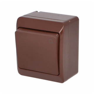 Famatel 5337-06 GALATEA IP44 Tlačítko symbol "zvonek" č.1/0 (hnědá)