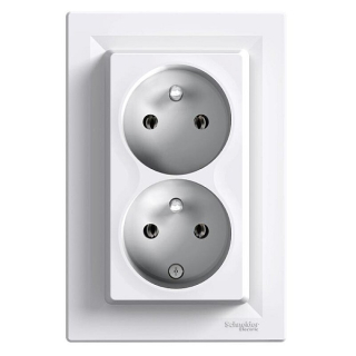 Schneider EPH9800121 Asfora Zásuvka 2násobná 2x(2P+PE) - bílá