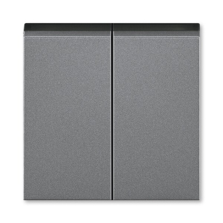 ABB 3559H-A00652 69, LEVIT Kryt spínače kolébkového dělený; ocelová/kouř, černá