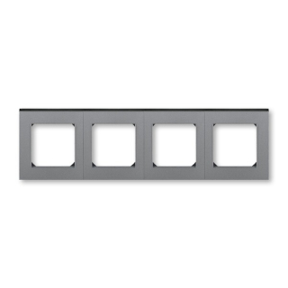 ABB 3901H-A05040 69, LEVIT Rámeček čtyřnásobný; ocelová/kouř, černá
