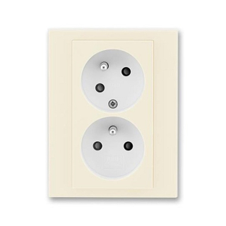 ABB 5513H-C02357 17, LEVIT Zásuvka dvojnásobná, s cl,, nat,dut,; sl,kost/bílá