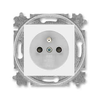ABB 5519H-A02357 01, LEVIT Zásuvka jednonásobná, s cl,; bílá/ledová bílá