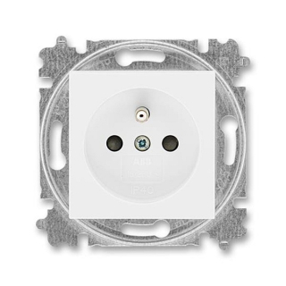 ABB 5519H-A02357 03, LEVIT Zásuvka jednonásobná, s cl,; bílá/bílá