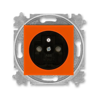 ABB 5519H-A02357 66, LEVIT Zásuvka jednonásobná, s cl,; oranžová/kouř, černá