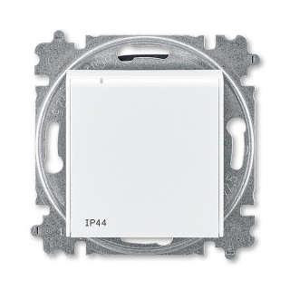 ABB 5519H-A02997 03, LEVIT Zásuvka jednonásobná, s víčkem, IP44; bílá/bílá