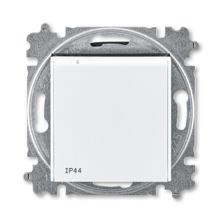 ABB 5519H-A02997 62, LEVIT Zásuvka jednonásobná, s víčkem, IP44; bílá/kouřová černá