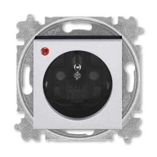 ABB 5599H-A02357 70, LEVIT Zásuvka jednonásobná, s př.ochr., titanová/kouř, černá