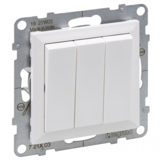 LEGRAND 721103 SUNO trojitý spínač jednopólový, bílá