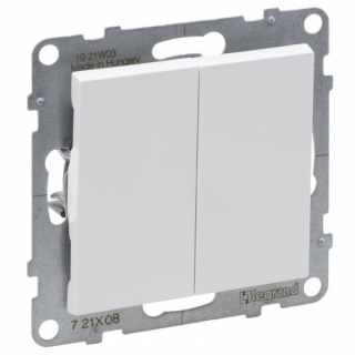 LEGRAND 721108 SUNO dvojitý střídavý přepínač č.6+6, bílá