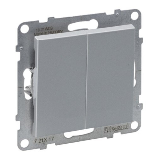 LEGRAND 721317 SUNO tlačítko dvojité s přepínacím kontaktem, hliník