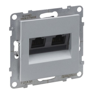 LEGRAND 721351 SUNO datová zásuvka 2x RJ45 CAT.5e, UTP nestíněnná, beznástrojová LCS3, hliník