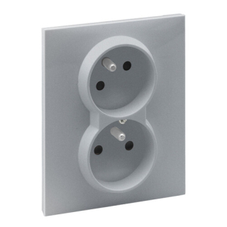 LEGRAND 721382 SUNO dvojzásuvka  2x 2p+T s dětskou ochranou, automatické svorky, hliník