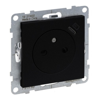LEGRAND 721489 SUNO zapuštěná zásuvka 2p+T s USB nabíječkou typu C, černá