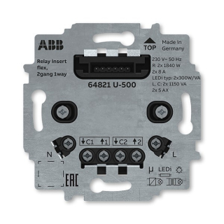 ABB 2CKA006800A3045 ZONI Přístroj spínací flex, se dvěma relé; typ 64821 U-500