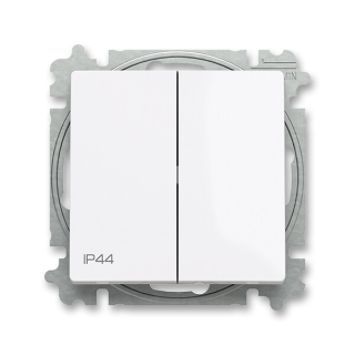 ABB 3559T-A52940 500 ZONI Přepínač dvojitý střídavý, s krytem, řazení 6+6, IP44 bílá