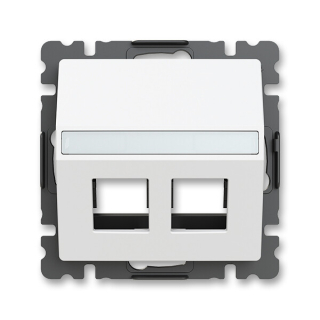 ABB 5014T-A00418 240 ZONI Kryt zásuvky komunikační přímé (2x), s upevňovacím třmenem matná bílá