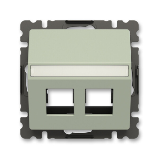 ABB 5014T-A00418 243 ZONI Kryt zásuvky komunikační přímé (2x), s upevňovacím třmenem olivová