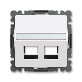 ABB 5014T-A00418 500 ZONI Kryt zásuvky komunikační přímé (2x), s upevňovacím třmenem bílá